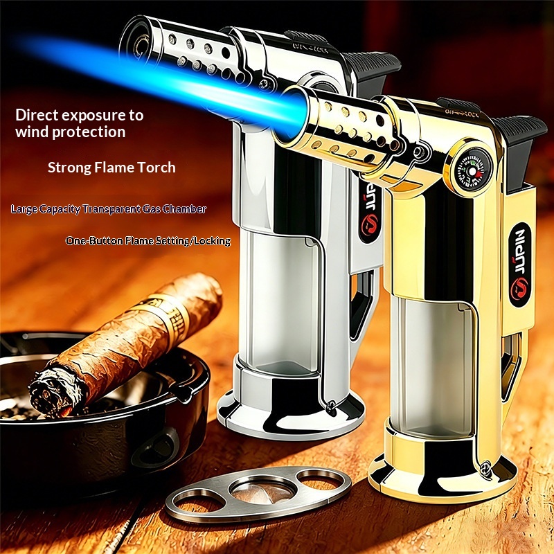 Outdoor Kitchen Power Burner - Butan-Gasbrenner Winddichtes Flammen-Feuerzeug Metall Nachfüllbar Einstellbare