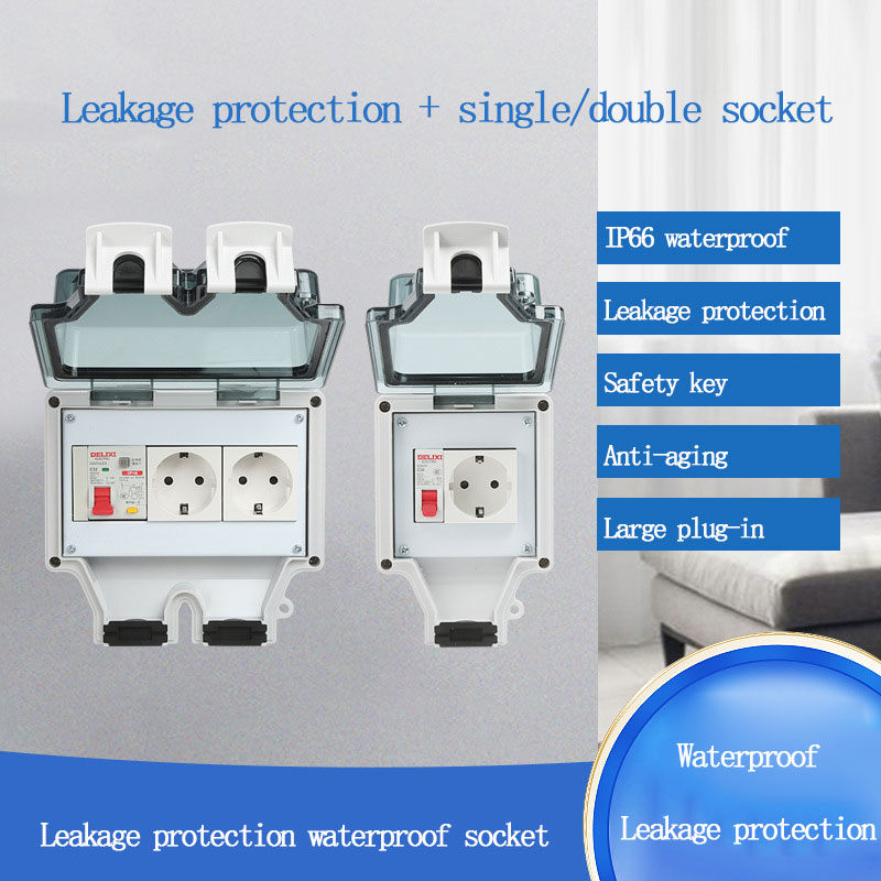 Power Switch Outdoor - Wasserdichte Außensteckdose Typ 86 mit Fehlerstromschutzschalter