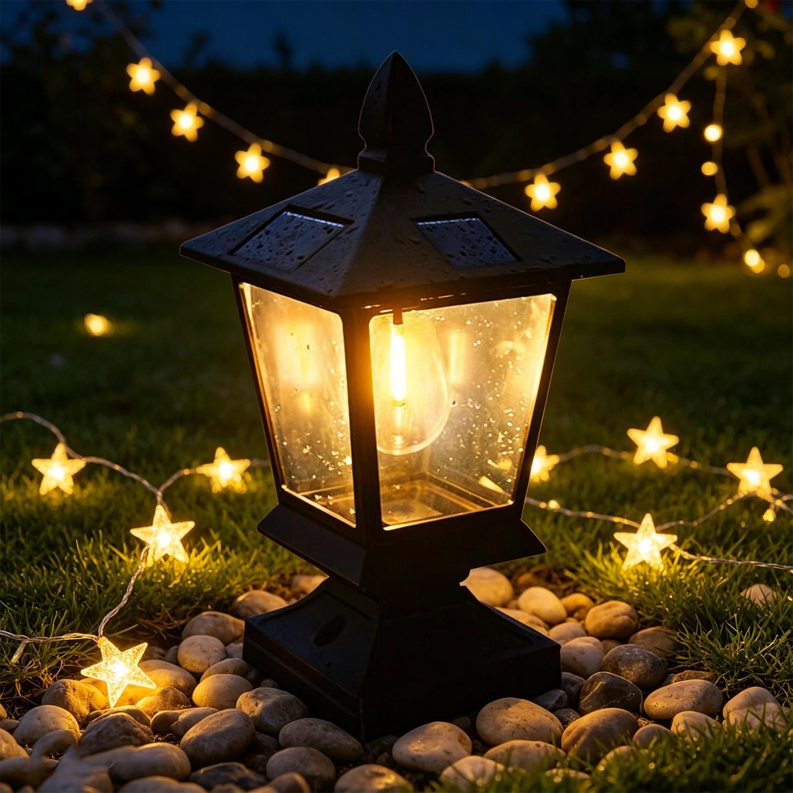 Outdoor Power Post - Wasserdichte Solar-Gartenleuchten für Villen, Hof-Säulenleuchten, ländliche