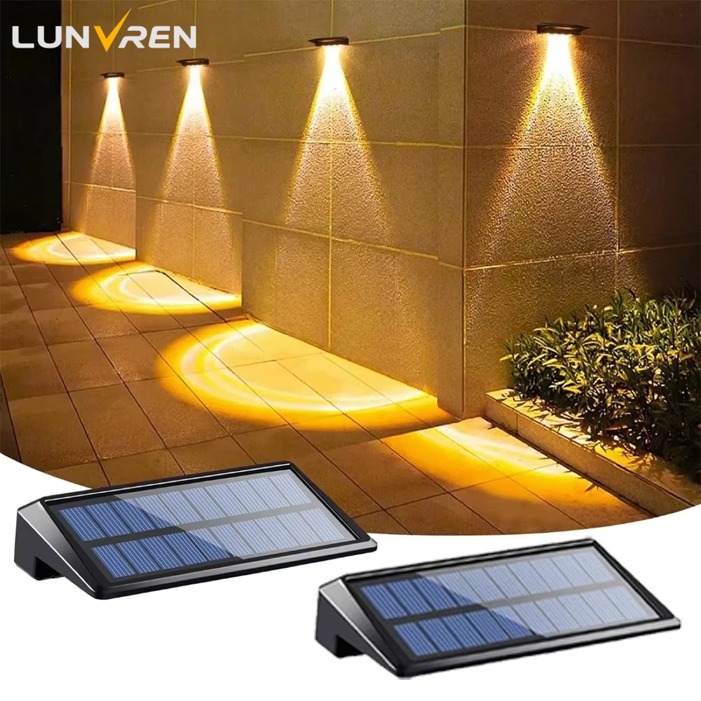 Outdoor Power Post - 2er-Pack Solar-Wandleuchten, 4 LEDs, Solar-Zaunleuchten, wasserdichte