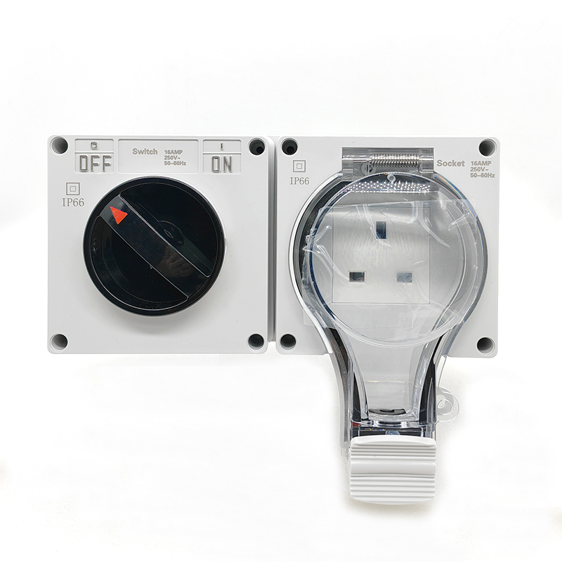 Power Switch Outdoor - IP66 wasserdichte Wandschalter-Steckdose, Netzteil, 16 A,