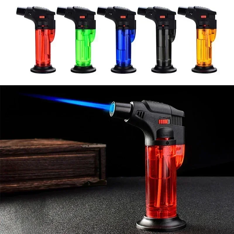 Outdoor Kitchen Power Burner - Winddichtes Gas-Taschenfeuerzeug, Tragbares Zigarrenfeuerzeug, Leistungsstarkes Turbo-Butan-Jetflammen-Feuerzeug,