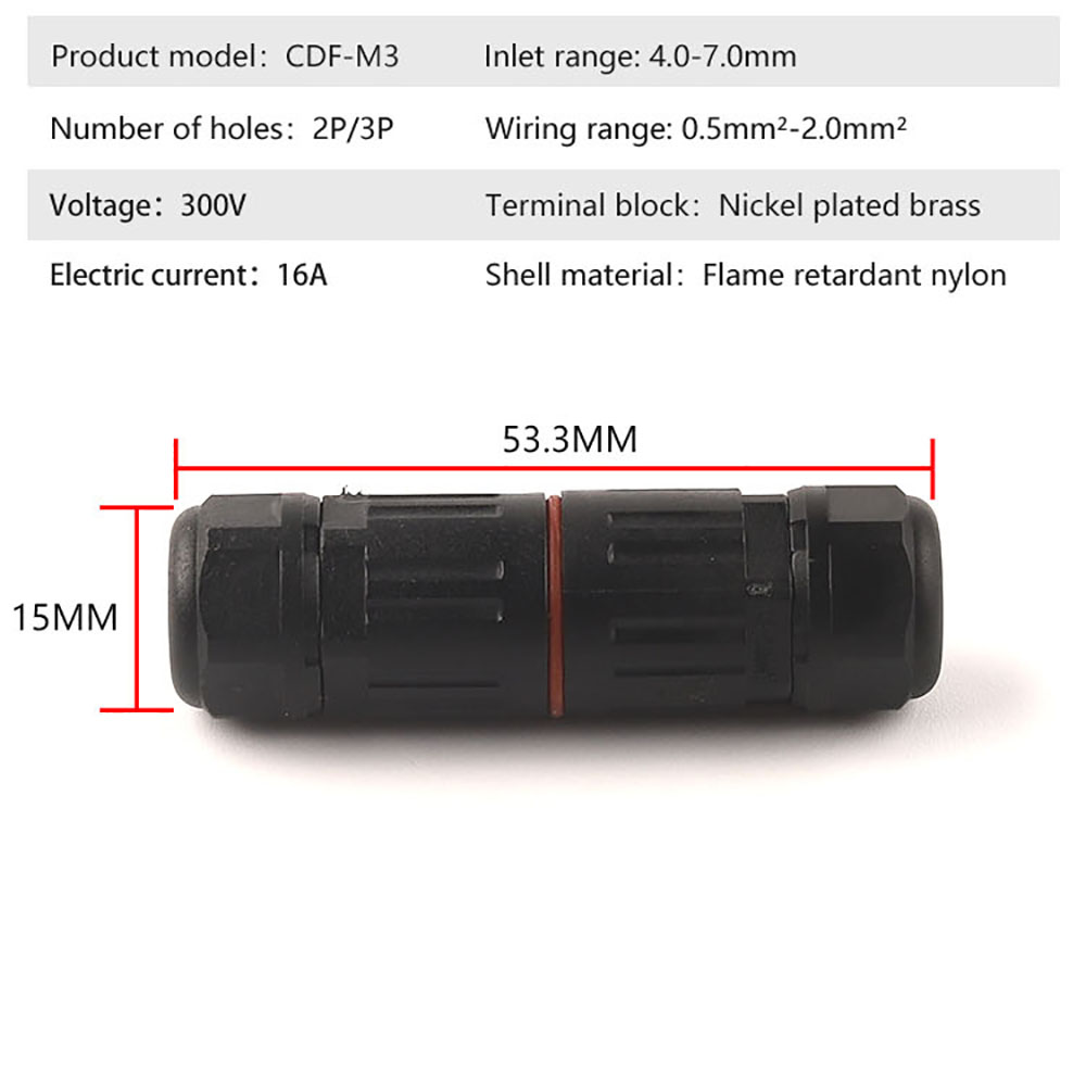 10Pcs IP68 2/3 Pin Wasserdicht – Outdoor Power Block Bewertung und Preis